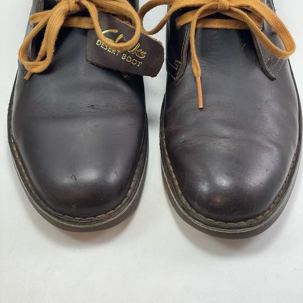 Clarks Original Desert Boot Men's 8 Brown Beeswax Leather Lace Up Comfort Shoes